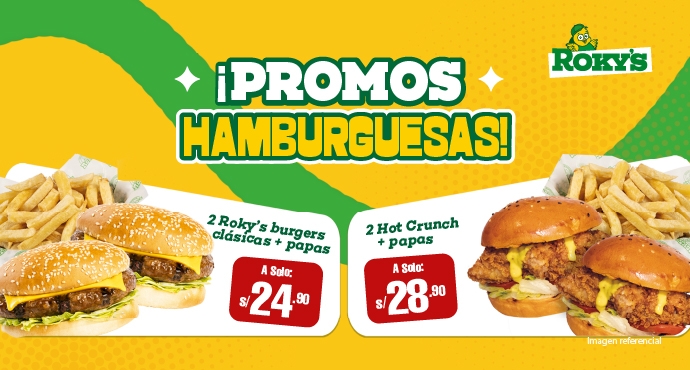 Promoción hamburguesas roky's
